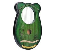 Lyre Harp, 16 Cuerdas De Metal Saddor De Cobre Mahogany Lyre Harp Con Llave De Afinación, Cadenas De Extracción, Manual, Mejores Regalos Para Adultos, Niños, Principiantes (Color : Green)