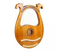 Lyre Harp 16 String, Instrumento De Caoba De Madera Maciza, Con Llave De Ajuste, Plectrum, Pegatinas, Conjunto Adicional De Cuerdas, Regalo For Los Amantes De La Música For Principiantes Niños Adultos