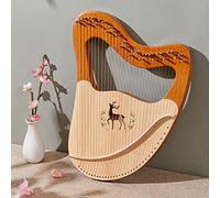 Lyre Harp 32 Mahogany Wood with EVA Carrying Case, Tuning Key, Replacement Rope, English Instruction Manual for Music Lovers