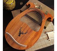 Lyre Harp Arpa 16 Cuerdas Metálicas Lyra Arpas Piano Pulgar Maciza Caoba Maciza con Botones Vozales, Palas, para Niños y Adultos - Regalo Original Color Madera Original