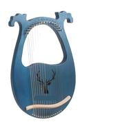 Lyre Harp Arpa de Lira 16 cuerdas, instrumento Musical madera caoba, cuerda, arpa portátil con herramienta afinación for principiantes(Blue)