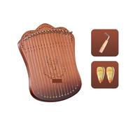 Lyre Harp Arpa de Lira 17 cuerdas, instrumento Musical portátil madera haya maciza con llave for afinar púas for principiantes, niños y adultos(Gradient coffee)