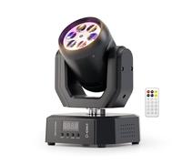 Lyre LED Cabeza Móvil,30W Mini Luz Disco Beam LED RGB con Control Remoto,Rotación Luz Discoteca Moving Head,DMX512/Auto/Sonido Luces de Estroboscópico DJ Efecto para Fiesta Escenarios Club Bar