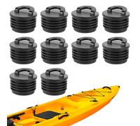 Lyreh 10 Unidades Kit Tapón Scupper Kayak, Universales Estancos Caucho Push-In Plugs Drenaje Bote con Mango Reforzado Agujeros Drenaje Tapones para Kayaks Sit-On-Top Canoas & Botes (Negro)