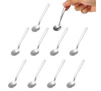 Lyreh 10uds Mini Cucharas Condimentos, 9x2,2cm Acero Inoxidable Bonitas Cucharitas para Especias Prácticos Utensilios Cocina para Sal Azúcar Pimienta Especias Helados Postres