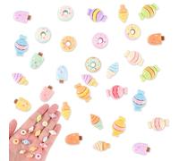 Lyreh 120pzs Mini Postres Resina para Casa de Muñecas, Juguetes Comida Miniatura Donas Pequeñas Helados Conos Dulces para Manualidades Paisajismo Micrococinas y Escenas Creativas