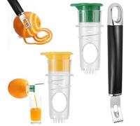 Lyreh 2uds Mini Exprimidores Limón y Peladores, Nuevo Exprimidor Limón Tapa Rosca Herramienta Pelar Cítricos Sin Esfuerzo Práctico Accesorio Cocina para Manipular Lima Naranja Pomelo Granada