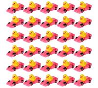 Lyreh 30uds Mini Patos Resina de Carreras, Pequeños Patos Carreras Accesorios Miniatura Casa de Muñecas para Coches Temática Fiestas Decoración DIY Microjardín Paisaje Bonsái(Rosa)