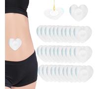 Lyreh 30uds Parches Ombligo Aceite Ricino, 7x6,7cm Autoadhesivos Altamente Absorbentes Telas No Tejidas Almohadillas para Aceite de Ricino Sin Lavado Solo Parches(Estilo Forma Corazón)