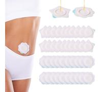 Lyreh 40uds Parches Compresas Aceite de Ricino para Ombligo, 2 Estilos Altamente Absorbentes No Reutilizables Antifugas Telas No Tejidas Envoltura Aceite Ricino Solo Parches(Forma Estrella y Flor)