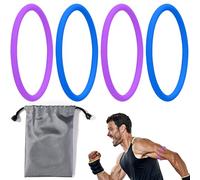 Lyreh 4uds Bandas Soporte Tendón Rotuliano, Banda Rótula Silicone Estabilizador con Bolsa Almacenamiento Rodillera Elástica Patela para Hombres Mujeres Carrera Fútbol Senderismo (Azul, Morado)