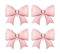 Lyreh 4uds Globos Rosa con Lazos, 98x57cm Lámina Aluminio Globos Lazo Rosa para Decoración de Despedidas de Soltera Cumpleaños Baby Shower Despedidas Soltera Compromisos y Graduaciones