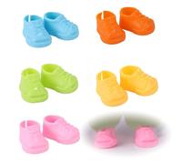 Lyreh 5 Pares Mini Zapatos Muñeca, Minizapatos Plástico Coloridos Adorables Pequeños Accesorios Repuesto Muñecas Moda Premium Adecuados para Muñeca 17cm No Incluidos(Estilo Zapatillas Cordones)