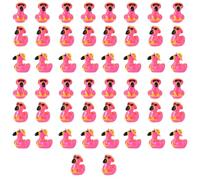 Lyreh 50 Uds Mini Figura Flamenco, Verano Anillos Natación Bikinis Gafas Sol Tablas Surf Miniaturas de Flamencos Mini Animales de Resina para Casa Muñecas Jardín Paisaje Decoración (Estilo 5)