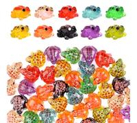 Lyreh 50uds Mini Ranas Luminosas Resina, 10 Colores Ranas Pequeñas Que Brillan Oscuridad Esconder Figuras Animales Sapos en Miniatura para Decoración Macetas Adornos Casa Muñecas Regalos Artesanales