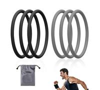 Lyreh 6uds Bandas Soporte Tendón Rotuliano, Banda Rótula Silicone Estabilizador con Bolsa Almacenamiento Rodillera Elástica Patela para Hombres Mujeres Carrera Fútbol Senderismo y (Negro, Gris)