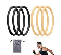 Lyreh 6uds Bandas Soporte Tendón Rotuliano, Banda Rótula Silicone Estabilizador con Bolsa Almacenamiento Rodillera Elástica Patela para Hombres Mujeres Carrera Fútbol Senderismo y (Negro, Beige)