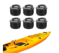 Lyreh 6uds Universales Kit de Tapon Drenaje Kayak, Tapones Drenaje Barco de Goma Impermeables con Mango Reforzado para Kayaks Canoas y Barcos Tipo Sit-On-Top (Negro)
