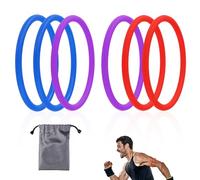 Lyreh 7uds Bandas Soporte Tendón Rotuliano, Banda Rótula Silicone Estabilizador con Bolsa Almacenamiento Rodillera Elástica Patela para Hombres Mujeres Carrera Fútbol Senderismo (Morado, Rojo, Azul)