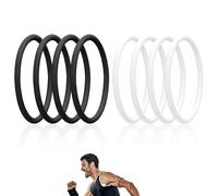 Lyreh 8 uds Bandas de Rótula, Correas Soporte Silicona Tendón para Estabilidad de la Rodilla Elásticas Rodilleras para Hombres y Mujeres Deportes Correr Baloncesto (Negro, Blanco)
