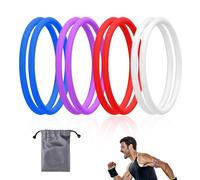 Lyreh 8uds Bandas Soporte Tendón Rotuliano, Banda Rótula Silicone Estabilizador con Bolsa Almacenamiento Rodillera Elástica Patela para Hombres Mujeres Carrera Fútbol Senderismo y Deportes (Color 2)