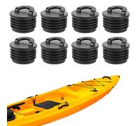 Lyreh 8uds Kit de Tapon Drenaje Kayak, Tapones Drenaje Barco Universales de Goma Impermeables con Mango Reforzado para Kayaks Canoas y Barcos Tipo Sit-On-Top(Negro)