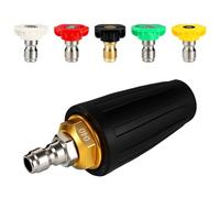 Lyreh Boquilla Turbo para Hidrolavadora, Boquilla Turbo Premium Rotación 360 Grados con 5 Puntas Accesorio Práctico para Coche Banco Ventana Patio Lavado