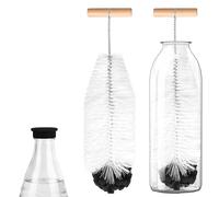 Lyreh Cepillo para Botellas de Agua Sodastream, 32 cm Cepillo Limpiar Botellas de Refresco con Cerdas Suaves Antirayaduras y Mango Ergonómico Madera para Uso Doméstico y en la Cocina