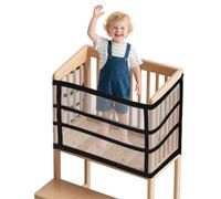 Lyreh Red de Seguridad para Niños, Malla Densa Poliéster Protección Red de Seguridad Infantil Cuatro Lados Práctica Plataforma Aprendizaje para Cocina Dormitorio Comedor (Negro)