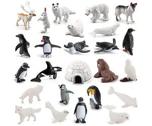 Lyricalist Figuras de Animales Árticos - Conjunto de Figuras de Animales Polares, 26pcs, PVC, Educativas y Variadas, para Decoración y Coleccionismo
