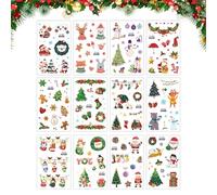 Lyricalist Transferencias de Navidad para Artesanías - Pegatinas de Lindos, Dibujos de Navidad | Calcomanías de agua de 12 hojas, ideales para tazas, cerámica, decoración navideña elegante y divertida