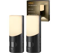 Lyridz Luz nocturna con sensor de movimiento batería ultrabrillante, 2 unidades, recargable, luz blanca cálida, regulable, luz nocturna LED con batería, 3 modos, para dormitorio, cocina, pasillo,