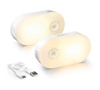 LYRIDZ Luz Nocturna Sensor de Movimiento,Blanco Cálido para Bebés Adultos Dormitorio, Baño, Cocina, Pasillo, Escaleras Usb Recargable