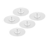 lyrlody 10 Discos Adhesivos Fuertes, Placa Adhesiva de Silicona ABS de 60 Mm, Montaje Impermeable sin Perforaciones con Tornillo para Conexión de y Gancho para Ropa en Superficies Planas de Madera,