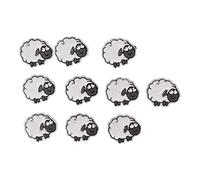 lyrlody 30 Parches de Tela, Apliques Bordados de Poliéster para Ropa de Oveja, Juego de Parches para Coser o Planchar de 4,5 X 4 Cm para Chaquetas, Chalecos, Sombreros, Bolsos, Reparación de Ropa DIY