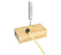 lyrlody 440Hz Tarquero de Ajuste, Juego de Horquilla de Túne Chapado Cromado, Acero de Carbono de 45# Duradero, 440 Ciclos por Segundo con Caja de Resonador de Madera, Aldabador para Resonancia de