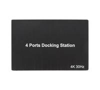 lyrlody Adaptador de Interfaz Multimedia USB 3.0 a HD, Estación de Acoplamiento de 4 Puertos de Aleación de Aluminio, 4 Salidas de Pantalla 2x4K 30Hz Más 2x1080P 60Hz para Transmisión en Casa en la