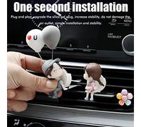 lyrlody Adorno de Coche para Parejas de Dibujos Animados, Decoración de Salpicadero de Resina, Figura de Beso Encantadora para Uso Doméstico y de Coche (#36)