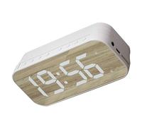 lyrlody Altavoz Bluetooth Reloj Despertador ABS Espejo Pantalla Digital Altavoz Bluetooth Inalámbrico Reloj Diseño Compacto Sonido Estéreo para Dormitorio Oficina Mesita de Noche Usuarios (White)