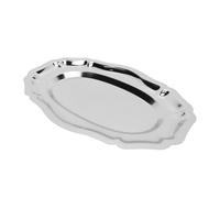 lyrlody Bandeja para Servir Plato de Postre de Acero Inoxidable 304, Ovalado, 15,7 X 10,2 Pulgadas, Plato Decorativo para Aperitivos, Reutilizable para Servir para Cocina, Fiesta, Boda, Aperitivos