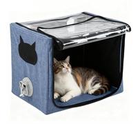 lyrlody Caja de Atomización Plegable para Mascotas de Tela Oxford, Nido de Atomización de Oxígeno Portátil para Mascotas, Caja de Aerosol para Mascotas