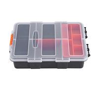 lyrlody Caja de Compartimentos, Caja de Herramientas para Piezas Pequeñas Divisores Modulares Tapa Transparente Caja de Herramientas Vacía para Tornillos Clavos Remaches Pernos
