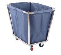 Lyrlody Carrito de lavandería comercial con ruedas industriales, cesta para la colada, carro de camión con cesta de acero inoxidable resistente, capacidad de 350 l, resistente al desgaste