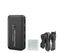 lyrlody Conmutador USB 3.0 Conmutador USB 2 Computadoras Comparten 4 Puertos Conmutación con un Botón Transferencia Rápida de Datos Diseño Compacto para PC Computadora Portátil Teclado Mouse Impresora