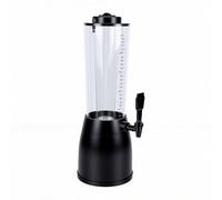 lyrlody Dispensador de Bebidas con Torre de Cerveza, Dispensador de Bebidas de Plástico de 2,5 L con Tubo de Hielo Extraíble y Luces LED, Base Estable y Grifo Suave para Fiestas en Casa Bares (BLACK)