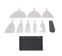 lyrlody Juego de Raspador de Masilla de Acero Inoxidable, Herramienta Raspadora de Pintura con 8 Cabezales Reemplazables, Herramienta de Reparación de Pared de Hoja Flexible para Raspado de Paneles
