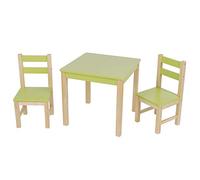 lyrlody Juego de Sillas de Mesa para Niños Juego de Sillas de Escritorio de Madera con MDF y Pino Mesa de 3 Piezas y 2 50 X 50 X 47,5 Cm Fácil Montaje para el Hogar Sala de Estudio Sala de Juegos