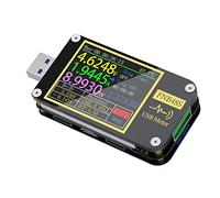 lyrlody Medidor de Voltaje USB ABS Amperímetro USB FNB48 4 a 24V 0 a 6.5A Resistencia del Cable Abatible de Pantalla Lectura de Marcador Electrónico para Usuarios de Reparación Técnica de Prueba de