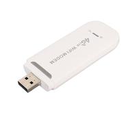 lyrlody Módem 4G LTE USB WiFi, 150Mbps Wireless LTE Router SIM Card Slot, para hasta 10 Dispositivos con Cifrado WPA2, a Europa Asia África Medio Oriente Medio Oriente (White)