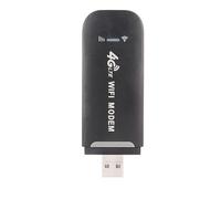 lyrlody Módem 4G LTE USB WiFi, 150Mbps Wireless LTE Router SIM Card Slot, para hasta 10 Dispositivos con Cifrado WPA2, a Europa Asia África Medio Oriente Medio Oriente (Black)
